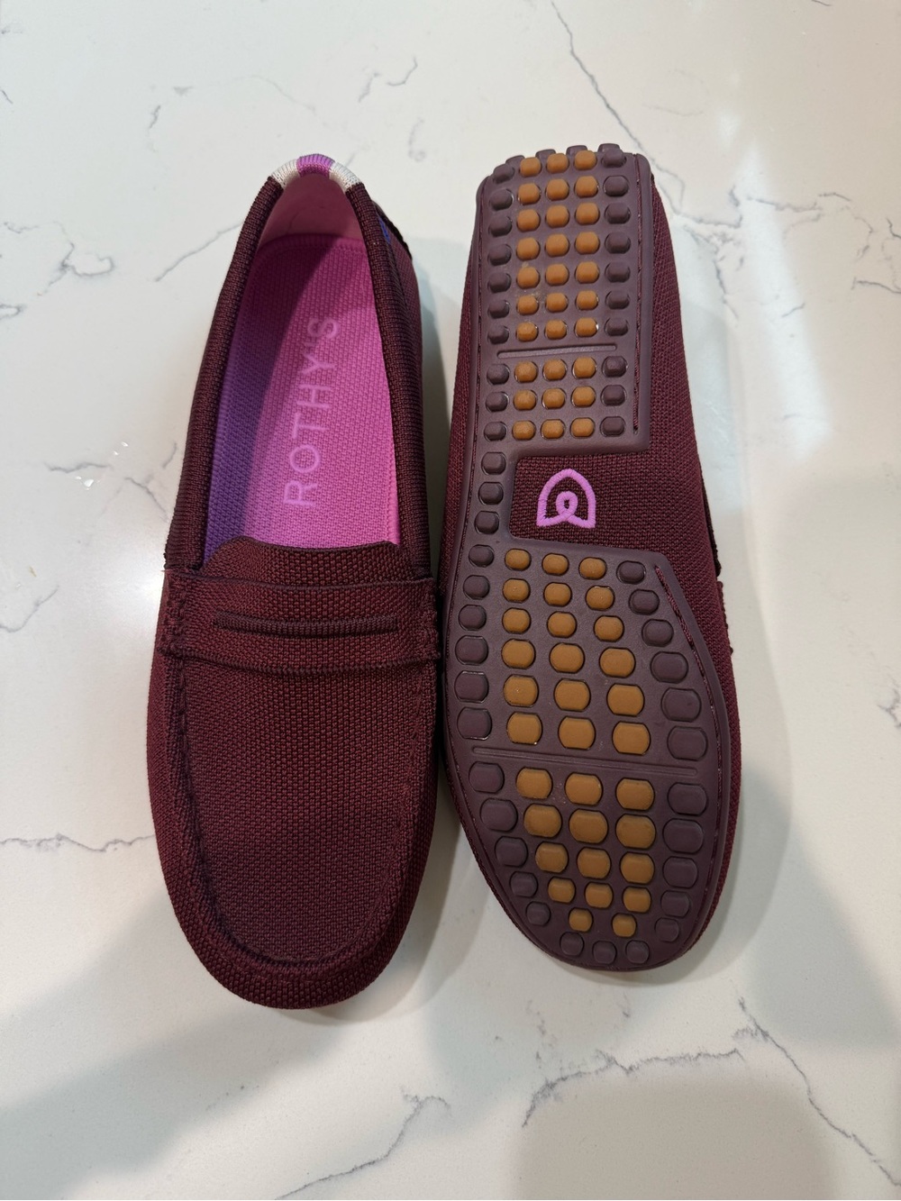 Rothy's The Driver Classic Slip On Driving Loafer In Retired Burgundy - Picture 7 of 8